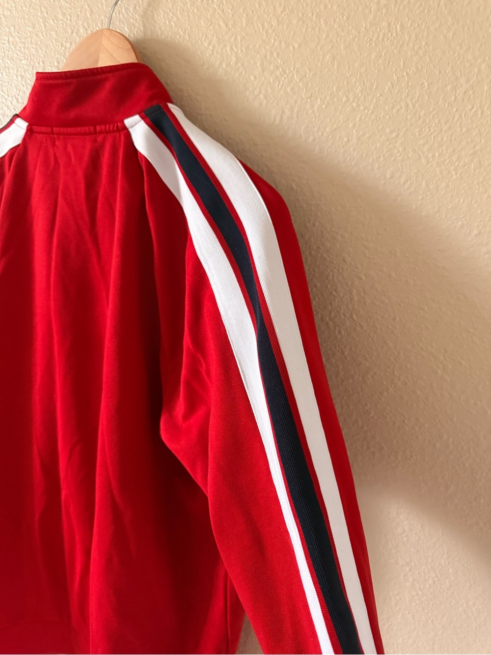 Forever 21 Red Track Bomber Jacket with White & Navy Stripes - Picture 6 of 6